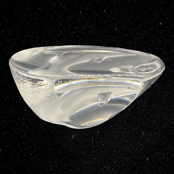 Mats Jonasson Dolphin Paperweight Full Lead Signed Sweden 4”T 4.5”W - Picture 8 of 9